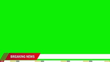 Animated breaking news lower third 4k green screen video