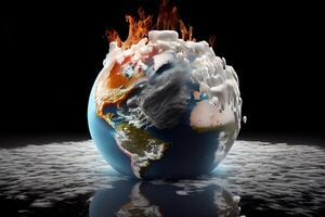 Climate change and global warming effect this element finished by nasa 3d illustration rendering. photo