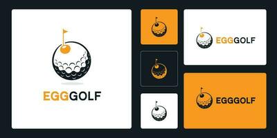 A Unique Logo that combines a golf ball with an egg. vector