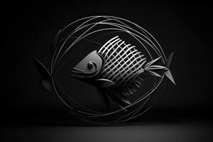 black and gray sea fish logo photo