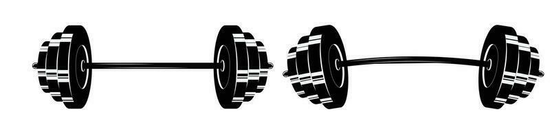 barbell illustration gym body builder icon vector