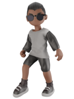 3d cartoon character with glasses png