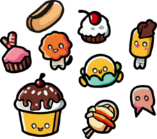 Cute foods png graphic clipart design