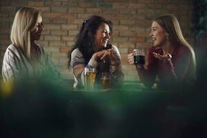 Friends having fun at the bar photo