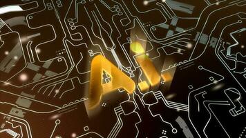 Artificial Intelligence electronic circuit background. video