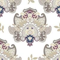 Floral ornamental motif, paisley flowers vector