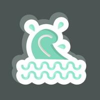 Sticker Wave. related to Hawaii symbol. simple design editable. vector