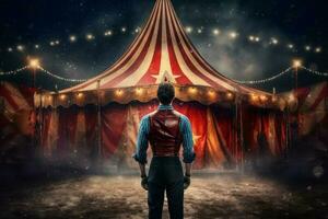 Circus tent arena performer top star. Generate Ai photo