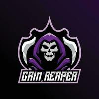 grim reaper logo design esport team vector