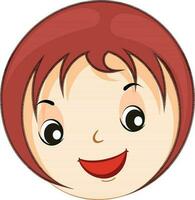 Cartoon face of a cute baby girl. vector