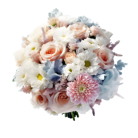 Romantic Pastel Flowers Bouquet for Wedding Celebration, generated png