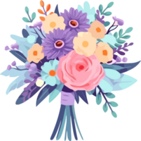 Pastel flower Bouquet floral elegant wedding card png