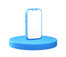 3d illustration icon of Smartphone with circular or round podium png