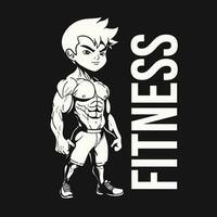 character of Bodybuilder Fitness vector