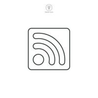 A vector illustration of an RSS Feed icon, signifying news, updates, or syndication. Ideal for web interfaces, blogs, or digital content distribution