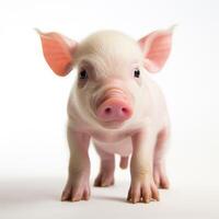 Cute mini pig isolated. Illustration photo