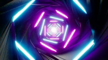 Spinning Neon Light Tunnel Background VJ Loop video