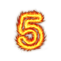 Burning Number Five Fire Flames effect Illustration On transparent Background, Burning Number Five On A White Or Transparent Background png