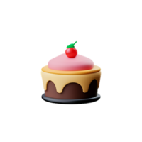 Cake and cupcake with cherry and strawberry png