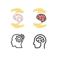 brain icons on white background vector