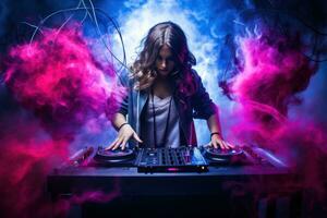 Abstract music girl background photo