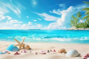 Tropical beach background photo