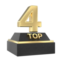 Top Gold With Black Number 3D Render png