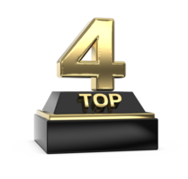 Top Gold With Black Number 3D Render png