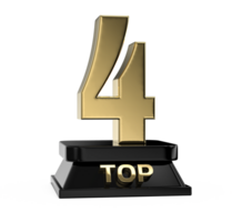 Top Gold With Black Number 3D Render png