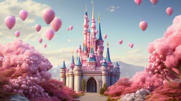 Pink princess castle photo