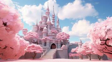 Pink princess castle photo