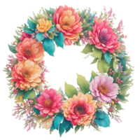 Flower wreath bouquet AI Generative png