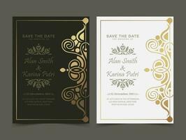 Elegant wedding invitation with pattern motif vector