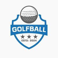 Golf Logo Concept With Shield and Golf Ball Symbol vector