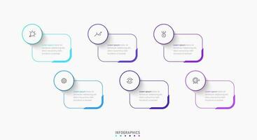 Vector Infographic label design template with icons and 6 options or steps. Can be used for process diagram, presentations, workflow layout, banner, flow chart, info graph.