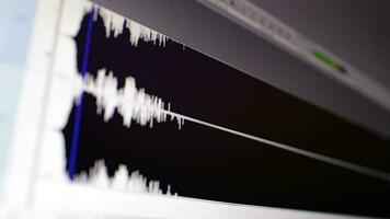 Timeline window with waveform Focus pulling video