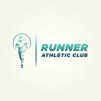 runner athletic club icon logo template vector illustration design. simple modern fitness enthusiasts, athletes, marathon runners logo concept