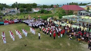 Gorontalo, Indonesia - August 17, 2023 - A group of hearing-impaired individuals becomes a choir guide group during the commemoration of Indonesia's 78th Independence Day video