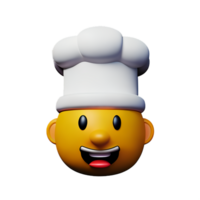 chef face 3d rendering icon illustration png