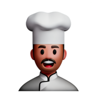 chef face 3d rendering icon illustration png