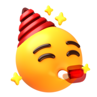 Smiling face with party hat 3D Emoji Icon png