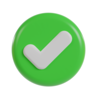 Check mark 3d icon green tick. png