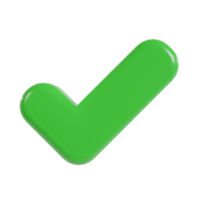 Check mark 3d icon green tick. png