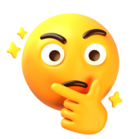 Thinking face 3D Emoji Icon png