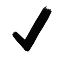 a black check mark on a transparent background png