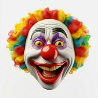 Clown Face emoji on white background high quality 4k hdr photo