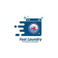 fast Laundry logo vector icon illustration design