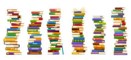 Book stacks, college library or knowledge concept vector