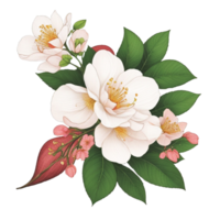 Hand Draw Japonica flower , Wedding Flower clip art , Ai generated png