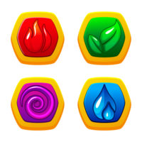 Four elements nature fire air earth water. icons set logo png